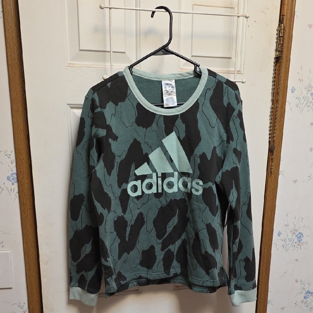 Adidas Camouflage Crewneck in Green and Black